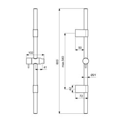 Ideal Standard Brausestange Idealrain Pro 600mm Chrom... IST-B9848AA 3800861030249 (Abb. 1)