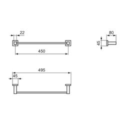 Ideal Standard Handtuchhalter IOM Cube, 495x80x45mm, Chrom... IST-E2196AA 5017830548676 (Abb. 1)