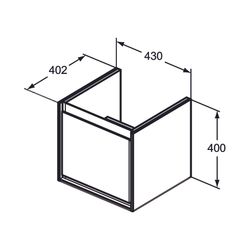 Ideal Standard WT-USchrank Connect Air Cube, 1 Auszug 435x402x400mm, Braun matt und Weiß m... IST-E0842VY 5017830520139 (Abb. 1)