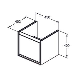 Ideal Standard WT-USchrank Connect Air Cube, 1 Auszug 435x402x400mm, Weiß glatt und Hellgr... IST-E0842KN 5017830520108 (Abb. 1)