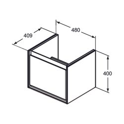 Ideal Standard WT-USchrank Connect Air Cube, 1 Auszug 485x412x400mm, Weiß glatt und Hellgr... IST-E0844KN 5017830520160 (Abb. 1)