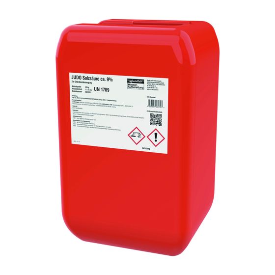 Judo Salzsäure 9 Prozent Chemikalienlösung HCl zur Chlordioxiderzeugung, 25kg