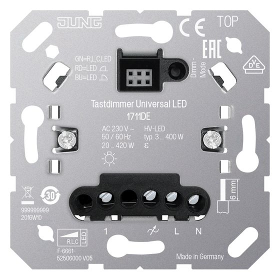 Jung Tastdimmer Universal LED 1711DE, Unterputz, Basiselement