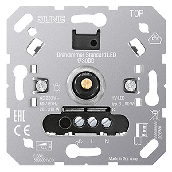 Jung Drehdimmer Standard LED 1730DD Basiselement, Unterputz, 230V