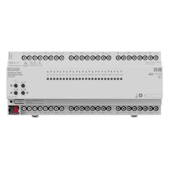 Jung KNX Schaltaktor 24fach, KNX Jalousieaktor 12fach, 230241SR, REG, 12 TE, Secure