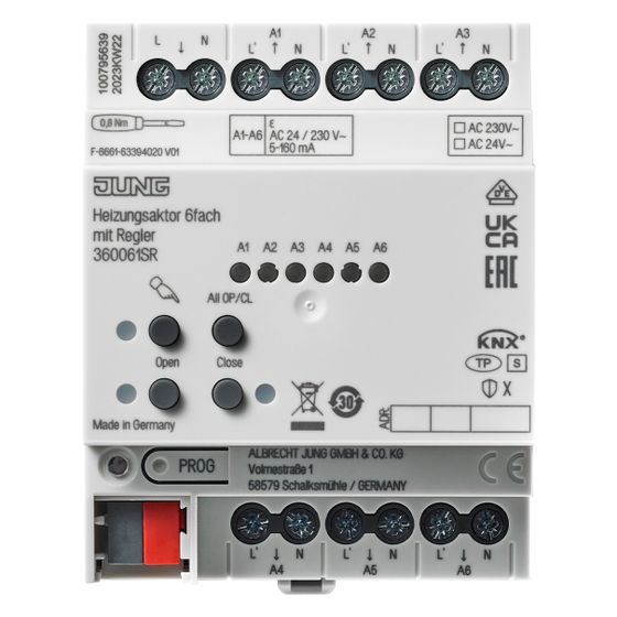 Jung KNX Heizungsaktor 6fach 36006 1S R, 4 TE, REG