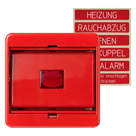 Jung Abdeckung mit Glasscheibe CD 561 GL RT, 67x67mm, Thermoplast, Rot