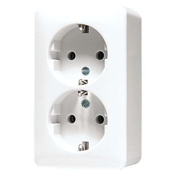 Jung Schutzkontakt-Steckdose AP 600, 16A 250V, Kunststoff, Alpinweiß