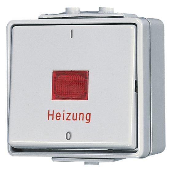 Jung Heizungsschalter WG 600, 2-polig, 10A 250V, Kunststoff, Grau
