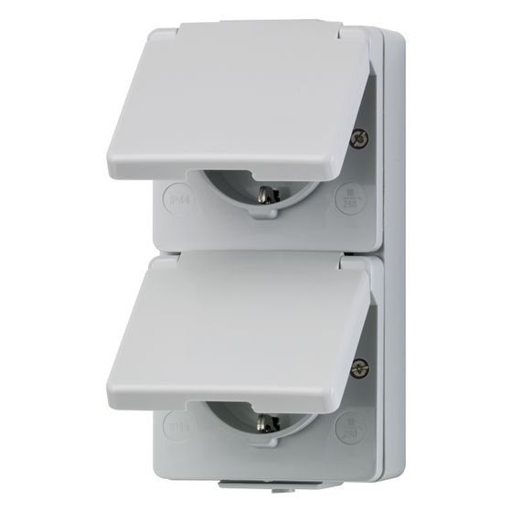 Jung Schutzkontakt-Steckdose WG 600 622 W, 16A 250V, Kunststoff, Grau