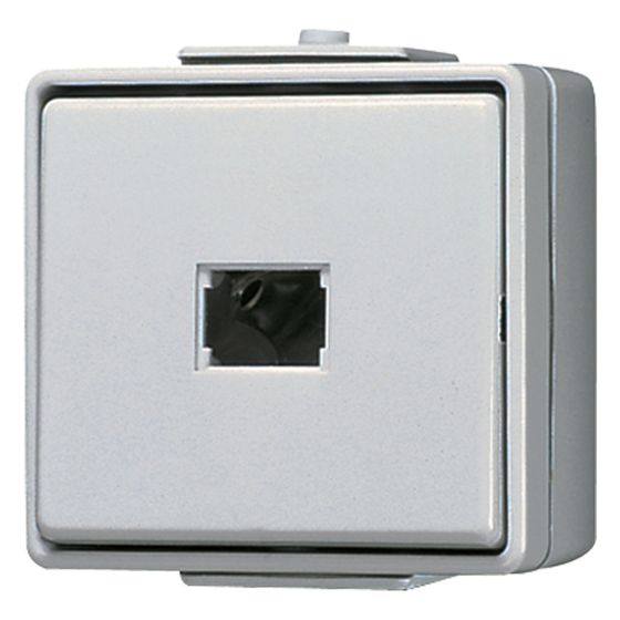 Jung Taster WG 600 631W, 10A, IP44, Kunststoff, Grau