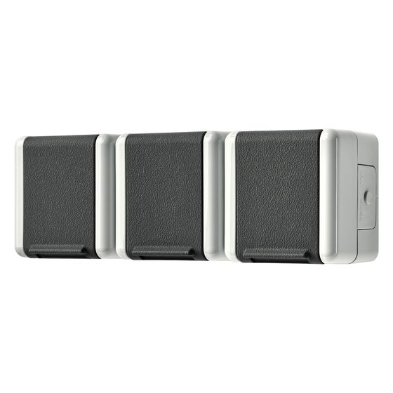 Jung Schutzkontakt-Dreifachsteckdose WG 800 8230W, IP44, Kunststoff, Grau, 1 Stück