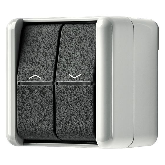 Jung Jalousietaster WG 800 839VW, 10A 250V, Kunststoff, Grau/Anthrazit