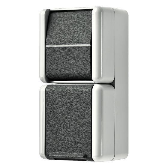 Jung Schutzkontakt-Steckdose WG 800 876W, IP44, Kunststoff, Grau, 1 Stück