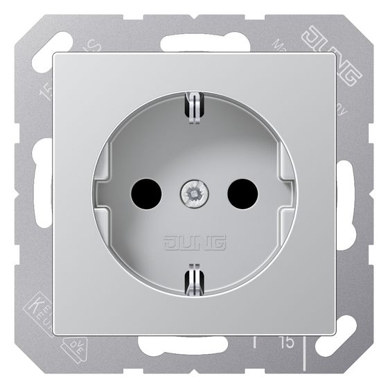 Jung Schutzkontakt-Steckdose Serie A, 16A 250V, Duroplast lackiert, Aluminium