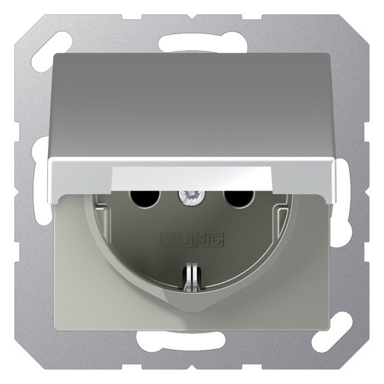 Jung Schutzkontakt-Steckdose Serie A A1520BFKLAL, 16A 250V, Thermoplast, Aluminium