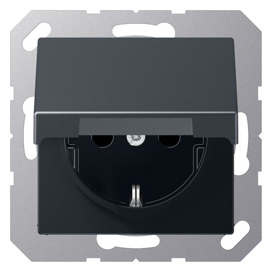 Jung Schutzkontakt-Steckdose Serie A A1520BFKLANM, 16A 250V, Thermoplast lackiert, Anthrazit matt
