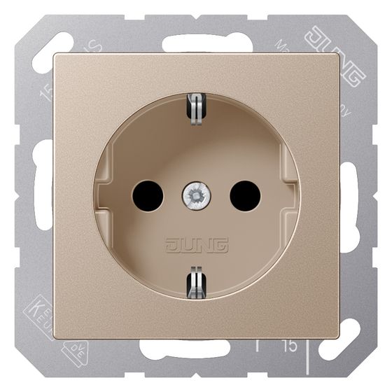 Jung Schutzkontakt-Steckdose Serie A A1520CH, 16A 250V, Duroplast lackiert, Champagner