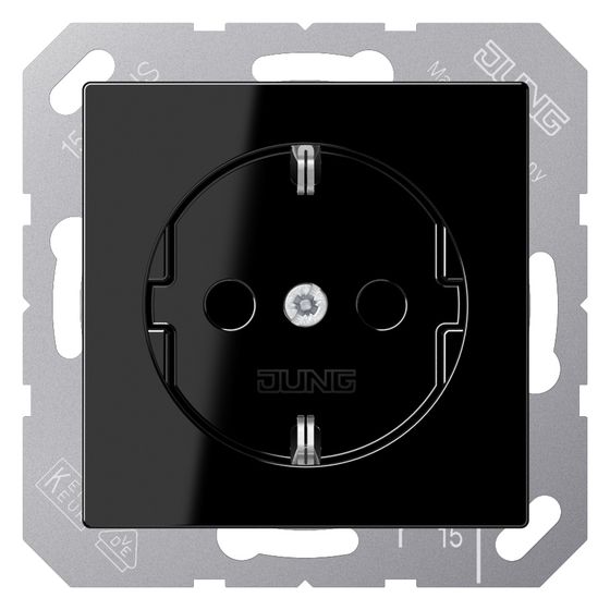Jung Steckdose Serie A, 16A 250V, Duroplast, Schwarz