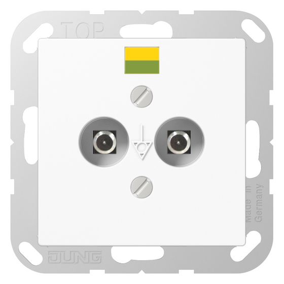 Jung Potentialausgleich-Steckdose A 565-2, Schraubklemmen, Duroplast, Alpinweiß