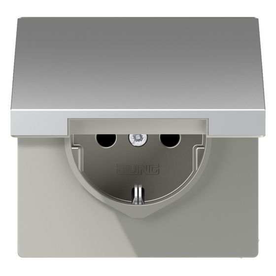 Jung Schutzkontakt-Steckdose LS AL1520KL, 16A 250V, Metall, Aluminium