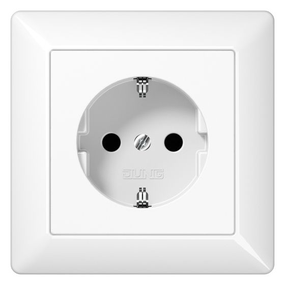 Jung Schutzkontakt-Steckdose Serie AS AS1520WW, 16A 250V, Duroplast, Alpinweiß