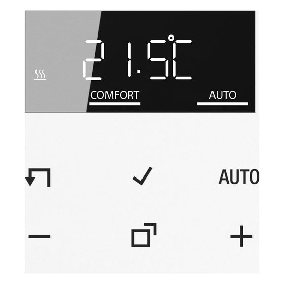 JUNG HOME Raumthermostat-Display, Serie AS/A, Glas, Alpinweiß