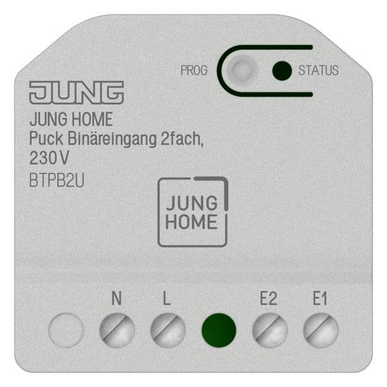 JUNG HOME Puck Binäreingang 2fach, 230 V, Unterputz, 46x46x20mm