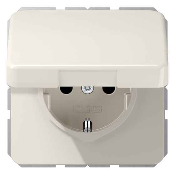 Jung Schutzkontakt-Steckdose CD CD1520BFKL, 16A 250V, Thermoplast, Weiß, 1 Stück