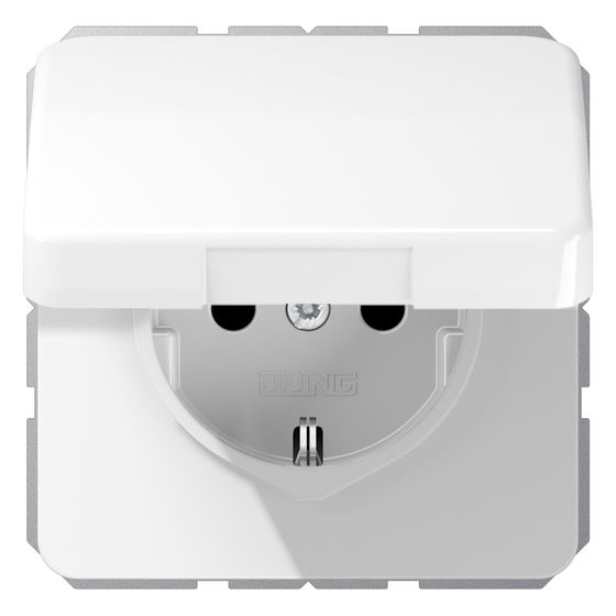 Jung Schutzkontakt-Steckdose CD CD1520BFKLWW, 16A 250V, Thermoplast, Alpinweiß