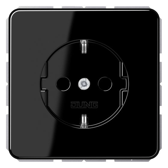 Jung Schutzkontakt-Steckdose Serie CD, 16A 250V, Duroplast, Schwarz