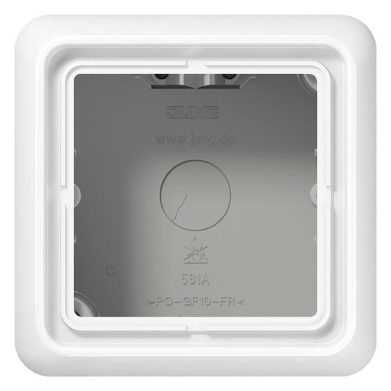 Jung Aufputz-Kappe CD 500, 1fach, Duroplast, Alpinweiß