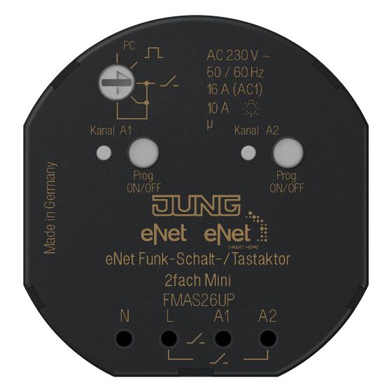 Jung Funk-Schalt-/Tastaktor eNet FMAS26UP, 2fach, Unterputz, 53x28mm