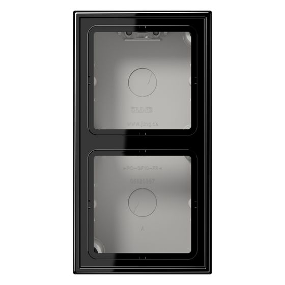 Jung Aufputz-Kappe LS CUBE 2fach, 152x81x47mm, Duroplast, Schwarz