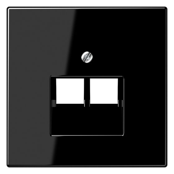 Jung Abdeckung für IAE/UAE-Anschlussdosen Serie LS LS969-2UASW, 70x70mm, Thermoplast, Schwarz