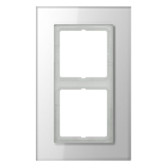 Jung Glasrahmen LS PLUS LSP982GLWW, 2fach, 115x186x11mm, Glas, Alpinweiß