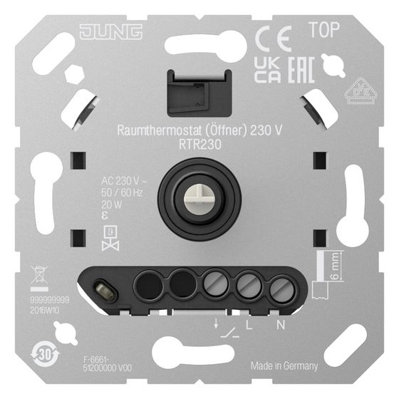 Jung Raumthermostat RTR230, Unterputz, 230V