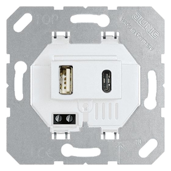Jung USB-Ladegerät USB15CAWW, 1x Typ A 1x Typ C, Alpinweiß
