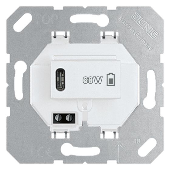 Jung USB-Ladegerät PD USBPD60CWW, 1x Typ C, Alpinweiß