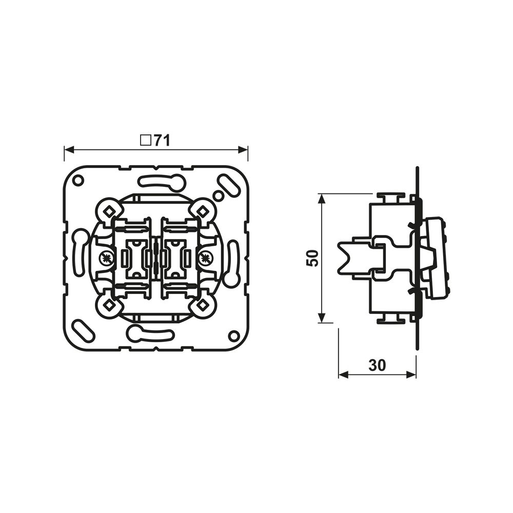 Jung Serienschalter-Einsatz 505U, 10AX 250V, Unterputz, Weiß... JUNGE-505U 4011377261303 (Abb. 2)
