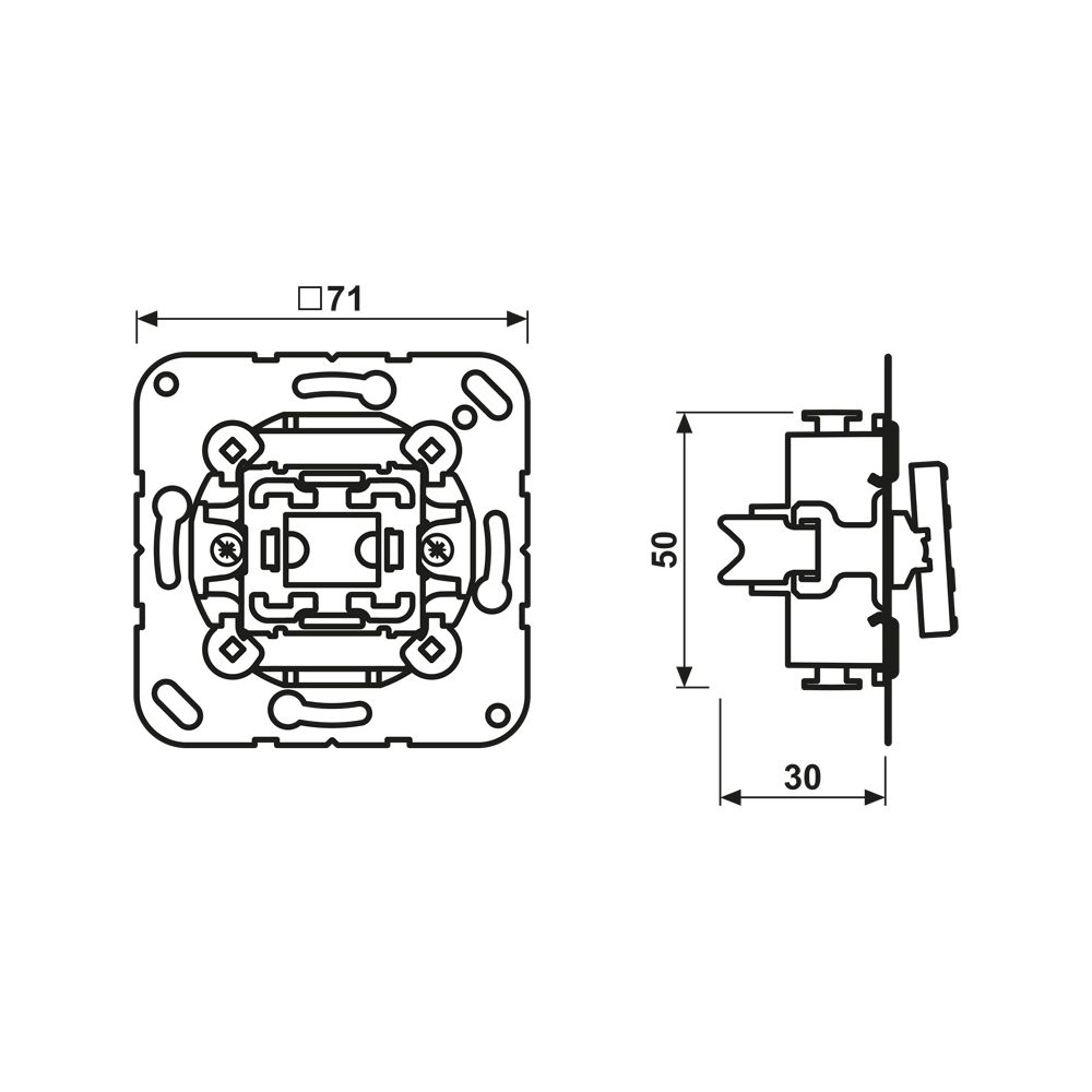 Jung Taster 533U, 1-pol. Wechsler mit N-Klemme, 10A 250V, Unterputz... JUNGE-533U 4011377273306 (Abb. 2)