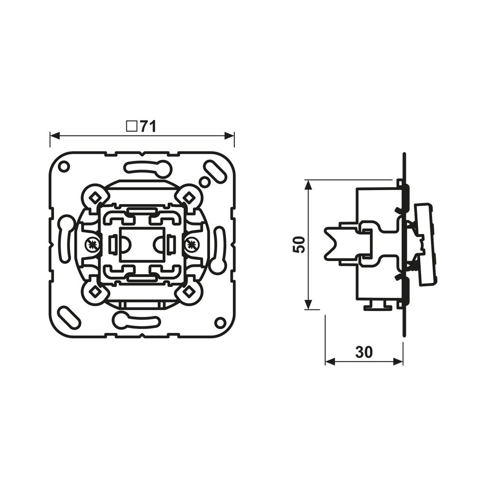 Jung Taster, 1-pol. Schließer, 10 A 250 V, Unterputz, 71x71mm... JUNGE-531U 4011377272903 (Abb. 2)