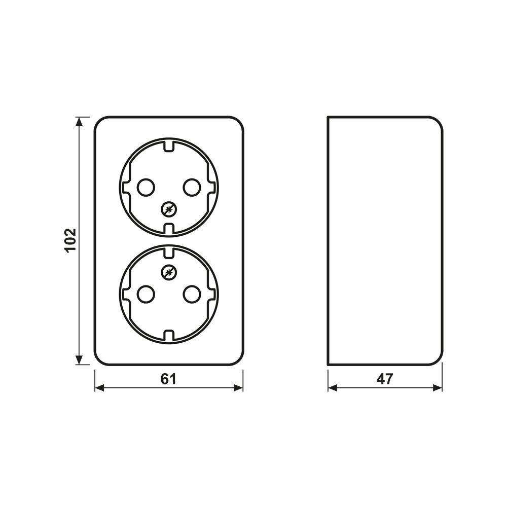 Jung Schutzkontakt-Steckdose AP 600, 16A 250V, Kunststoff, Alpinweiß... JUNGE-6020AWW 4011377857506 (Abb. 2)