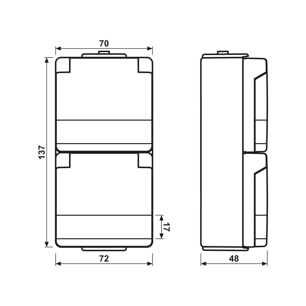 Jung Schutzkontakt-Zweifach-Steckdose WG 600, 16A 250V, Kunststoff, Grau... JUNGE-622NAW 4011377315600 (Abb. 2)
