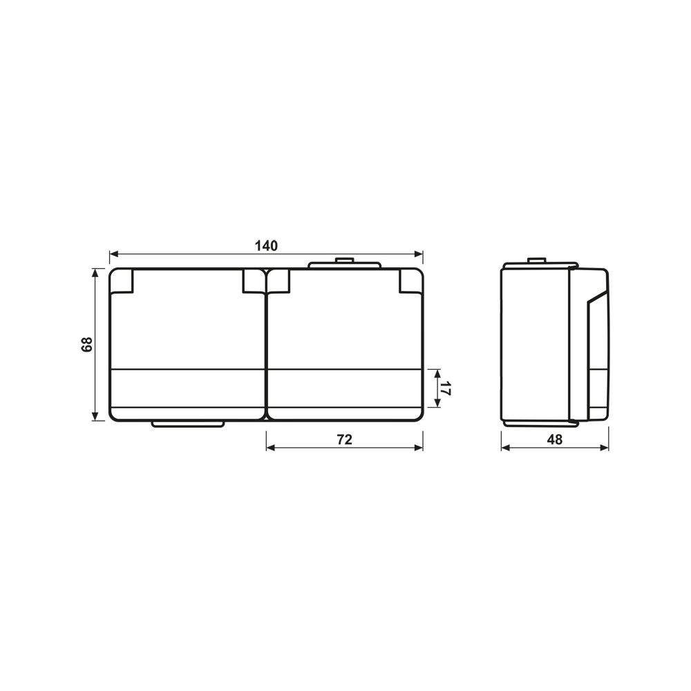 Jung Schutzkontakt-Zweifach-Steckdose WG 600, 16A 250V, IP44, Kunststoff, Grau... JUNGE-622NAWW 4011377315709 (Abb. 2)
