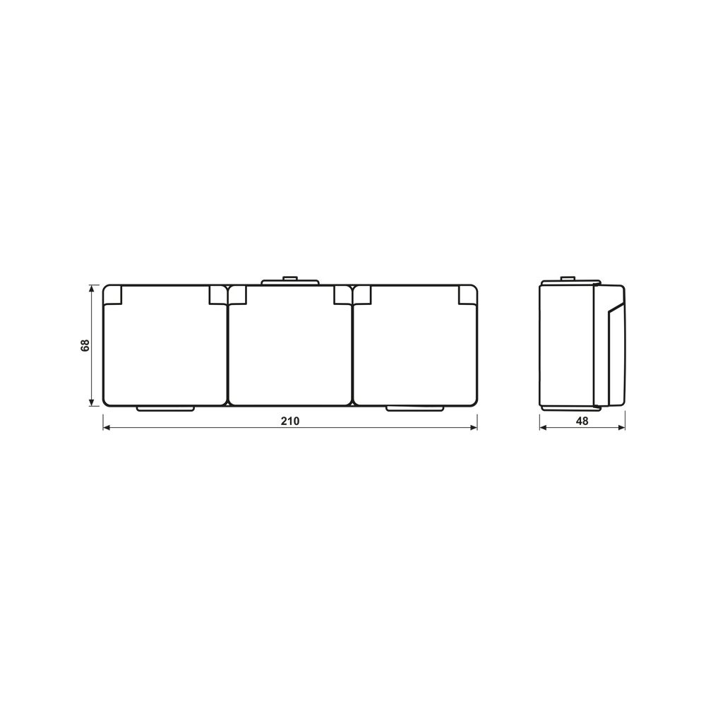 Jung Schutzkontakt-Steckdose WG 600, 3-fach, Kunststoff, Grau... JUNGE-623W 4011377316409 (Abb. 2)