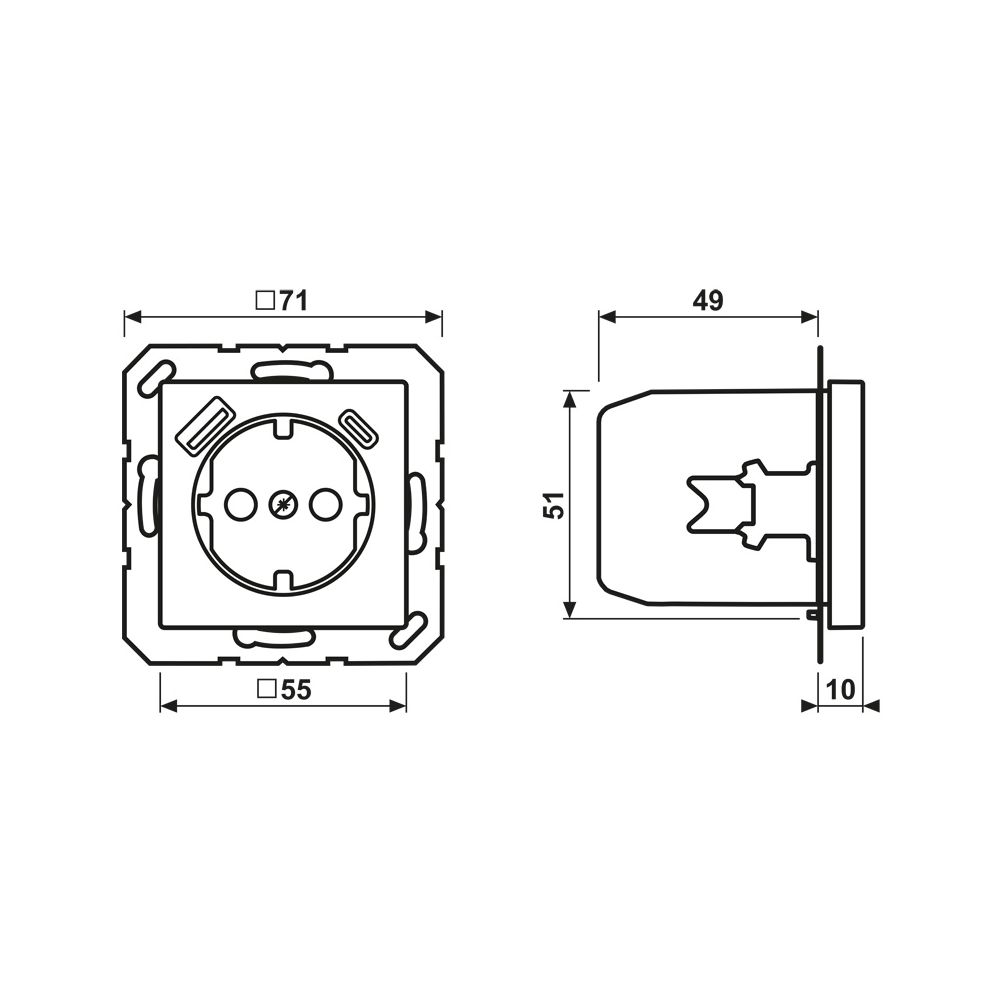 Jung Schutzkontakt-Steckdose Serie A A1520-15CAANM, mit USB-Ladegerät, Thermoplast... JUNGE-A1520-15CAANM 4011377184381 (Abb. 2)