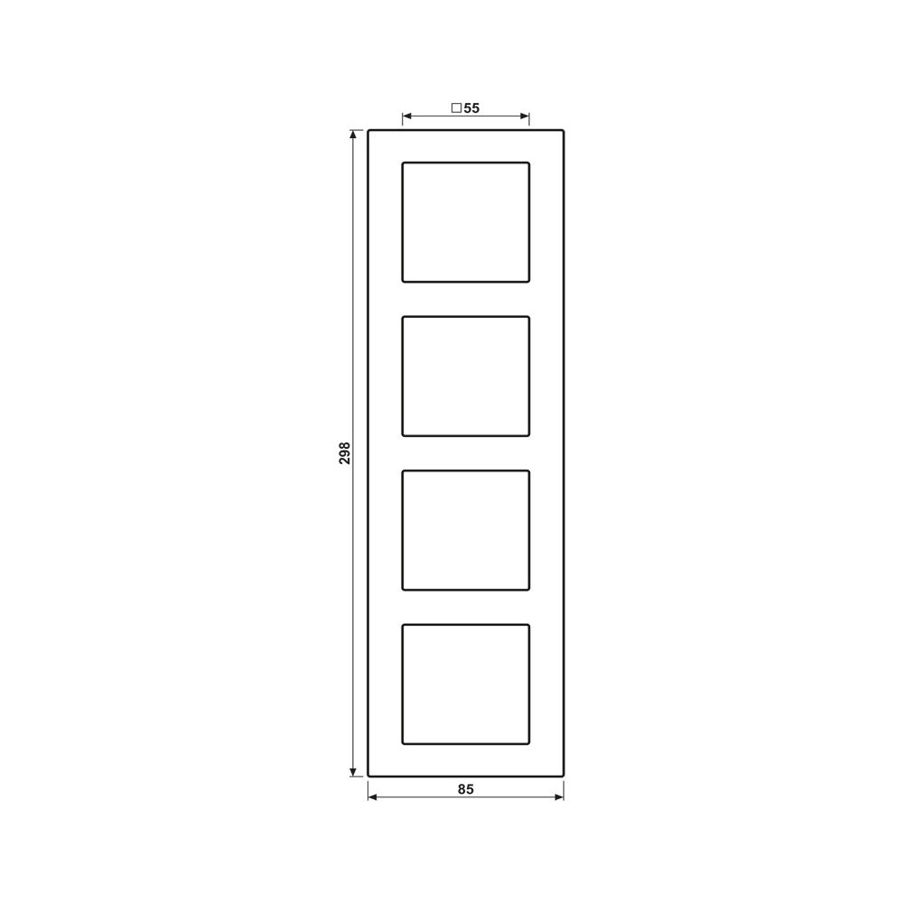 Jung Rahmen 4fach A 550, 85x298mm, Thermoplast lackiert, Anthrazit matt... JUNGE-A5584BFANM 4011377173002 (Abb. 2)