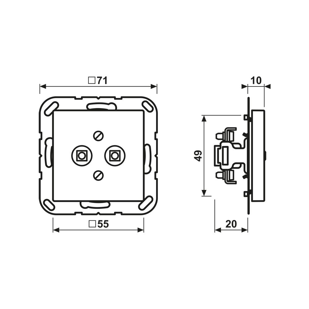 Jung Potentialausgleich-Steckdose A 565-2, Schraubklemmen, Duroplast, Alpinweiß... JUNGE-A565-2WW 4011377041455 (Abb. 2)