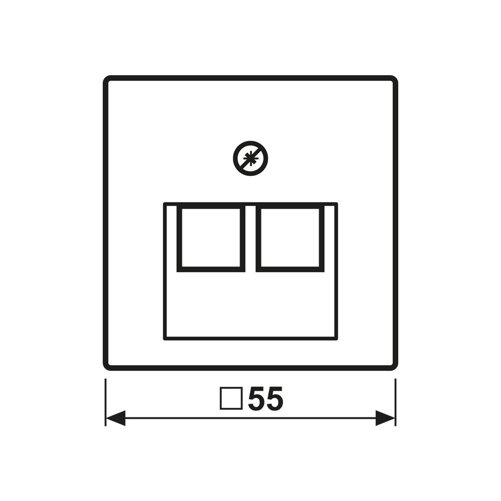 Jung Abdeckung für IAE/UAE-Anschlussdosen AS A 569-2 BFPLUAWW, 55x55mm, Thermopla... JUNGE-A569-2BFPLUAWW 4011377019232 (Abb. 2)